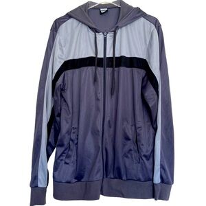 Hype Grey and Black Stripe Men’s Medium Zip Up Hoodie